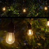 15' FlexFilament LED S14 Edison Bulb Heavy Duty Shatterproof Patio Lights, Suspended - Outdoor String Light | Lumora