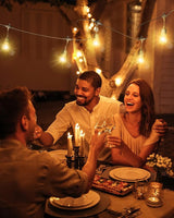 GANA Outdoor String Lights, Patio Lights 48FT CRI 96+, 2200K 12V Safety Voltage, 15 E26 Hanging Sockets, LED | Lumora