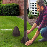 Solus SB-2405 Outdoor Surface Mount Lamp Post Base – Light or Heavy Duty Aluminum Base for 3" Poles - Black | Lumora