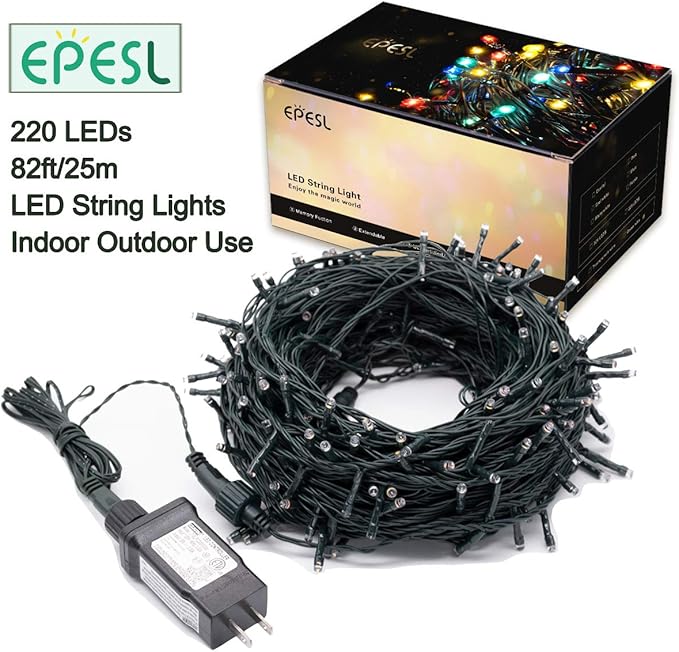 Halloween Indoor String Lights Orange - 220 LEDs 82ft/25m Memory Function 8 Modes End-to-End Plug in Outdoor Waterproof Fairy Twinkle Tree Fall Lights for Autumn/Thanksgiving Day/All Saints' Day/Yard