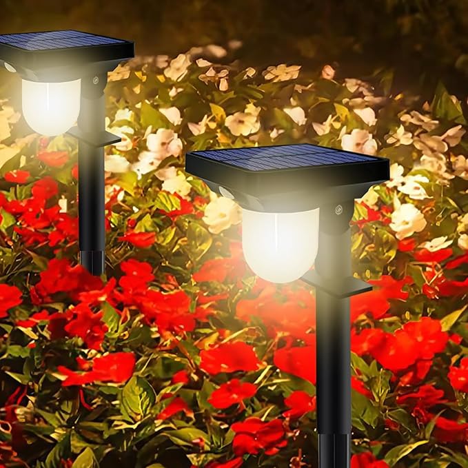 S NMT Solar Landscape Spotlight, 4 Pack IP65 Waterproof Outdoor Garden Solar Powered Pathway Light Motion Sensor | Lumora