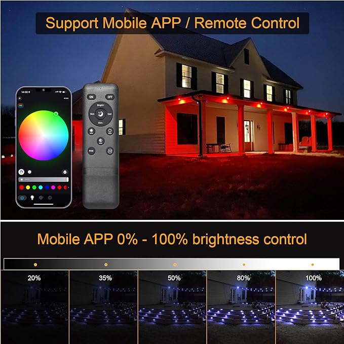 LED Deck Light Kit, 10pcs Φ1.77” WiFi Wireless Smart Phone Control Low Voltage Recessed RGBW Deck Lights with | Lumora