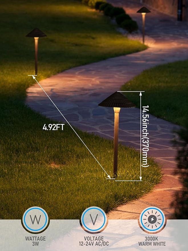 LEONLITE All-in-ONE LED Landscape Lighting Kit, 8-Pack Low Voltage Pathway Lights, 60W Transformer, 100FT 16/2 AWG | Lumora