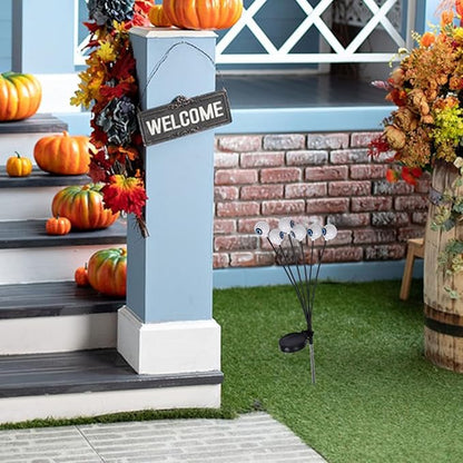 Mikikit Halloween Solar Eyeball Pathway Lights Led Outdoor Decorations for Garden Party Spooky Solar Powered Eyeball Lights for Halloween Christmas