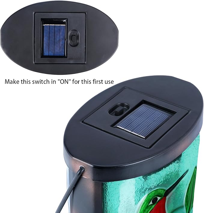 Hanging Solar Lantern Outdoor Waterproof Hummingbird Solar Lights Glass Tabletop Decorative Lamp for Outdoor Patio | Lumora