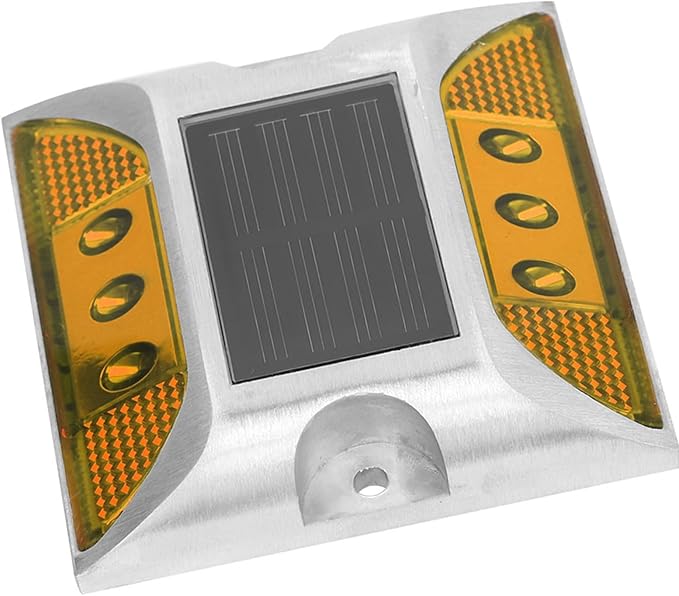 LED Solar Ground Marker Lights, Outdoor Driveway Pathway Spike Lamps, Yellow, Weather-Resistant for Road Highway | Lumora