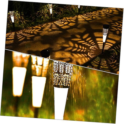 Milisten 6pcs Solar Powered Garden Lights Outdoor Landscape Pathway Lights Warm Colorful Glow Solar Stake Lamps for Yard Patio Lawn Decoration