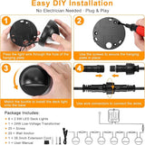 Low Voltage LED Deck Lights Kit with Transformer Timer, Dusk-to-Dawn Outdoor Step Lights Waterproof IP67, Warm | Lumora