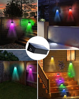 12 Pack Color Changing Solar Powered Fence Lights Outdoor Decorative LED Waterproof Yard Lamps for Outside Wall | Lumora