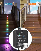 HIBOITEC RGB Deck Lights Kit with Low Voltage Transformer Timer and Photocell Sensor Outdoor IP67 Waterproof for | Lumora