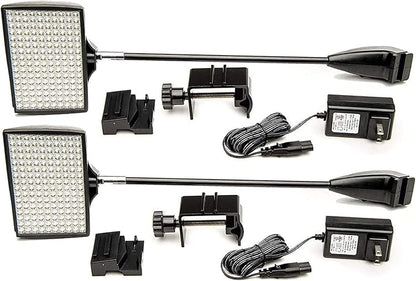HitLights LED Trade Show Lights, 2 Packs LED Display 12V DC Lights, Pop-Up Halogen Replacement, Includes UL Power Supply and Mounting Hardware (C-Clamp-Black)