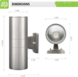 ASD LED Up Down Lights Outdoor Cylinder Wall Light 18W (120W Equiv) 1500Lm 5000K Daylight, 120V Patio Wall Light | Lumora