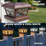 SIEDiNLAR Solar Post Cap Lights Outdoor 2 Color Modes 8 LEDs for 4x4 5x5 6x6 Posts Fence Deck Patio Decoration Warm | Lumora