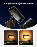 2 Pack Solar Spotlights Outdoor Waterproof for Christmas Hanging, Tree, Wreaths, Snowman, Elk, Adjustable Panel | Lumora