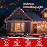 QITONG 2 Pack Red and White Solar String Lights, Each 66ft 200 LED Solar Christmas Lights Outdoor Waterproof, 8 | Lumora