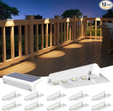 VOLISUN Solar Deck Lights 12 Pack, Warm White Glow LED Large Size Lamp, IP65 Waterproof Step Lights Outdoor for | Lumora