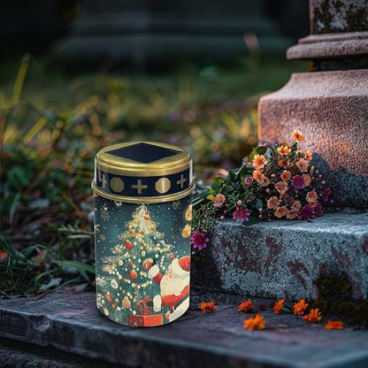Hat Snowman Solar Lights for Outside Path Light Grave Decorations for Cemetery Outdoor Lighting
