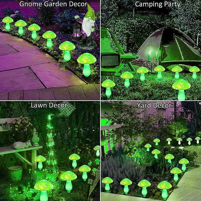 Generic Mushroom Solar Lights Outdoor, Waterproof Mushroom Landscape Lights 8 Lighting Modes Mushroom Garden Fairy | Lumora