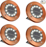 Outdoor In-Ground Lights Solar Disc Lights Outdoor Garden In Ground Landscape Light 4 Pack 12 led for Pathway Yard | Lumora