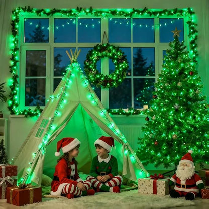 JMEXSUSS 500 LED Green Christmas Lights, 8 Modes St Patrick's Day Lights Outdoor Plug in, 173ft Green String Light for St Patrick's Day Party Xmas Tree Decorations