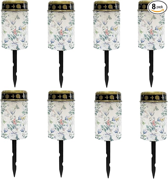 Butterfly Floral Garden Lights Solar Outdoor Pathway Lights Stake Lights Landscape Lighting for Yard Patio Driveway,LED Solar Lantern Outdoor Table Lamp,Wall Light Auto On/Off