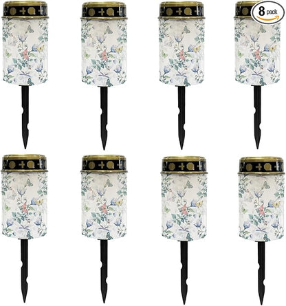 Butterfly Floral Garden Lights Solar Outdoor Pathway Lights Stake Lights Landscape Lighting for Yard Patio Driveway,LED Solar Lantern Outdoor Table Lamp,Wall Light Auto On/Off