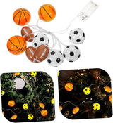 Zerodeko Sports Ball String Lights LED Sports Decoration for Parties Camping Indoor Decor Battery Operated with | Lumora