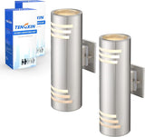 TENGXIN 2 Pack Outdoor Wall Light,Up Down Modern Outdoor Wall Sconce with Stainless Steel Cylinder,Brushed Nickel | Lumora