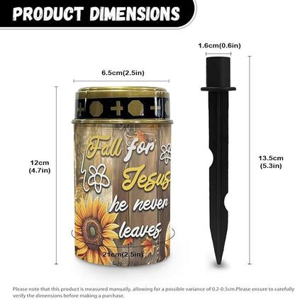 Fall Sunflower Letter Solar Stake Lights Multipurpose Solar Pathway Lights Cemetery Decorations for Grave Outdoor Lights Landscape Decoration Sympathy Remembrance Memorial Gift