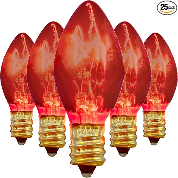 EST. LEE DISPLAY L D 1902 Indoor ＆ Outdoor String Light C7 Ceramic Christmas Steady Replacement Bulbs Halloween | Lumora