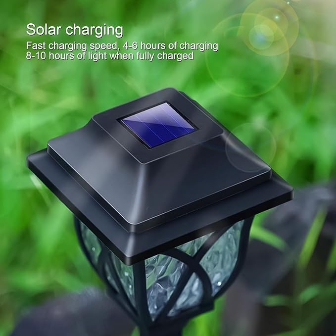 Vintage Solar Pathway Lights, LED Solar Lamp Post Light Waterproof, Decorative Ground Stake Lighting for Patio, Garden, Lawn, Backyard, Pathway, Driveway