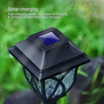 Vintage Solar Pathway Lights, LED Solar Lamp Post Light Waterproof, Decorative Ground Stake Lighting for Patio, Garden, Lawn, Backyard, Pathway, Driveway