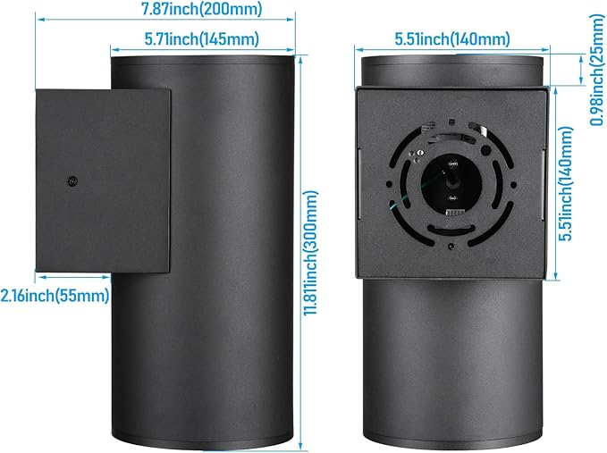 LEONLITE 12 Inch 5CCT Architectural Cylinder LED Down Light Outdoor, 100V-277V 15W Aluminum High-end Wall Sconce | Lumora