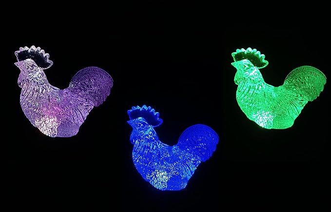 Starry Illuminate 3 PCS Solar Color Changing Style Garden Stake Light Pathway Stake Light (Rooster)