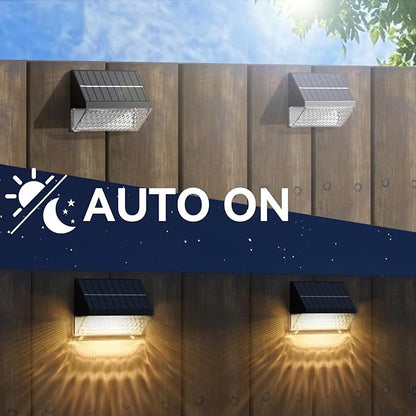 LumiZen Solar Fence Lights 12 Pack, 12 Modes RGB Color Glow LED Solar Lights with Remote Dimmable Outdoor Waterproof，Dusk to Dawn Solar Light for Patio, Backyard, Deck, Fence, Railing,Wall,Step
