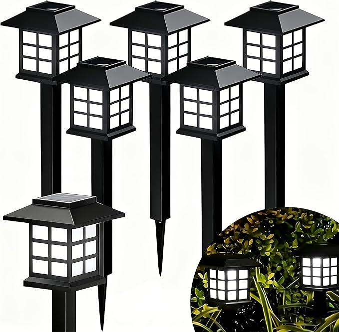IP54 Waterproof Solar Lights Multi-Color Outdoor Lawn Lights Garden Path Holiday Decorative Lights (White Light - 5PCS)