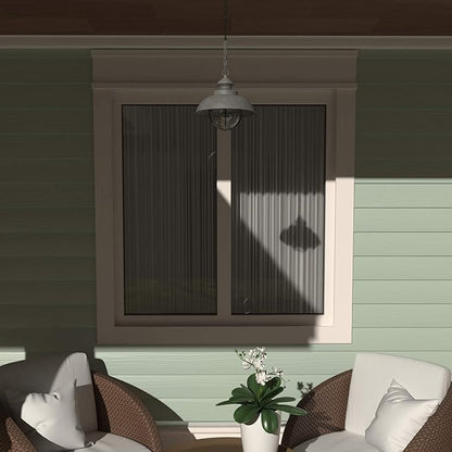 VAXCEL Harwich 1 Light Gray Coastal Outdoor Barn Dome Pendant Clear Glass
