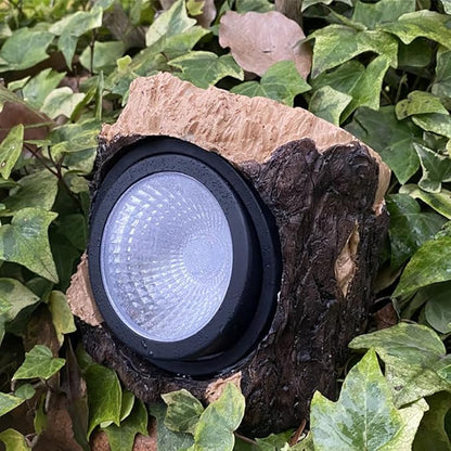 Solar Pathway Lights Outdoor Waterproof Solar Garden Lights Yard Decor Resin Stump Shape for Patio and Lawn