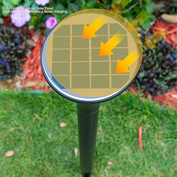 Diydeg Solar Pathway Lights, 8 Pack Bright Solar Powered Outdoor Lights with Polycrystalline Silicon Panel and Auto On Off, IP65 Water Proof for Garden Yard Walkway Driveway Decor (Warm Light)