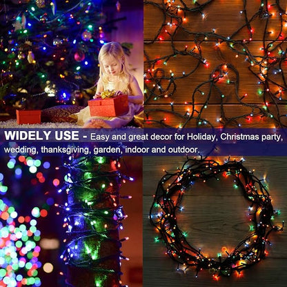 Decute 800LED 272ft Christmas String Lights UL Certified 8 Modes, Waterproof Outdoor Indoor Twinkle Starry Light for Christmas Tree Patio Garden Party Decor, Multicolor