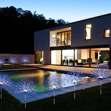 Outdoor Solar Garden Lights,Firework Lights 4 Pack Waterproof Decorative Pathway Lights,120Led Firefly Lights Solar | Lumora