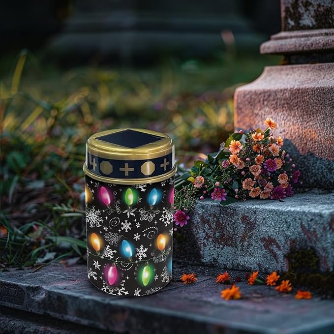 Colored Xmas Lights Solar Garden Lights Outdoor Waterproof Cemetery Decorations for Grave Outdoor Lights