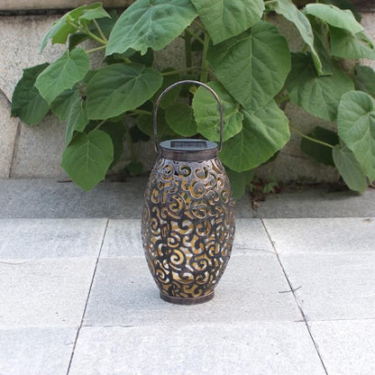 Tomshine Solar Lantern, LED Solar Outdoor Lanterns, Solar Lights Outdoor Hanging Metal Solar Powered Lantern Waterproof Decorations for Patio, Pathway, Outside, Garden Decor, Yard, Walkway