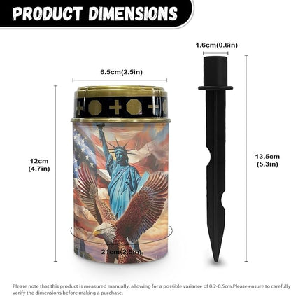 US Flag Eagle Solar Garden Stake Lights Outdoor Waterproof Solar Pathway Light Landscape Lighting Cemetery Solar Lantern,Outdoor Table Lamp,Wall Light Auto On/Off