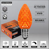 Wintergreen Lighting C7 OptiCore Commercial Orange Christmas Lights – LED Bulbs for - Outdoor Security Flood Light | Lumora