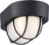 Westinghouse 6113700 Traditional One-Light Dimmable LED Outdoor Wall Light, Textured Black Finish, White Glass | Lumora
