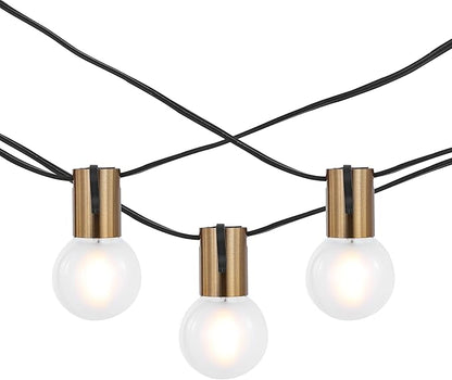 SAFAVIEH Lighting Collection Farrynn Brass/Black 10-Foot LED Outdoor String Lights