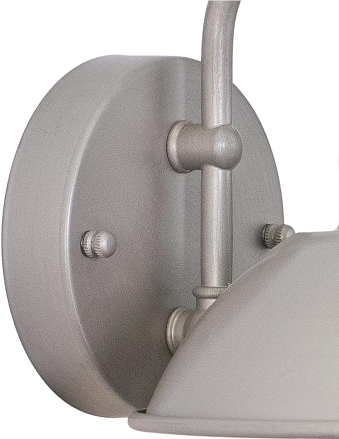 VAXCEL Harwich 8 in. H 1-Light Brushed Nickel Coastal Outdoor Wall Sconce Made of Durable Steel, Clear Seeded Glass Shade, LED Compatible, Use for Exterior Porch Patio Front Door or Garage