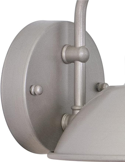 VAXCEL Harwich 8 in. H 1-Light Brushed Nickel Coastal Outdoor Wall Sconce Made of Durable Steel, Clear Seeded Glass Shade, LED Compatible, Use for Exterior Porch Patio Front Door or Garage