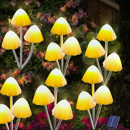 Solar Mushroom Lights for Outside, 6Pack 18LED Mushrooms with 8 Lighting Modes, Unique Mushroom Garden Decor Gifts, Cute Mushroom Solar Lights Outdoor for Path,Landscape,Yard,Patio,Lawn Decor